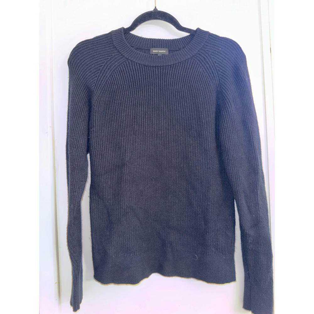 Cozy Earth Womens Ribbed Bamboo Crewneck Sweater Charcoal Gray XS CEW0142